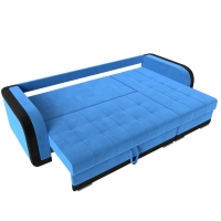 Угловой диван Марсель (велюр голубой чёрный) - Изображение 4